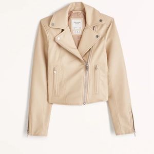 Abercrombie and Fitch Vegan Leather Jacket Tan